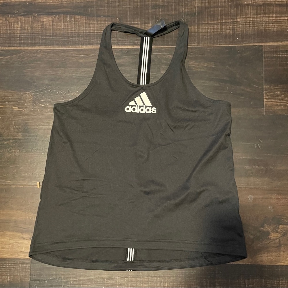 WOMENS BLACK ADIDAS TANK TOP SZ M